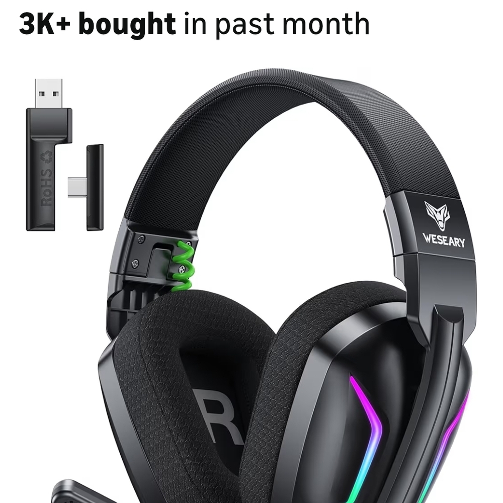 Black Gaming Headset with RGB Lights
